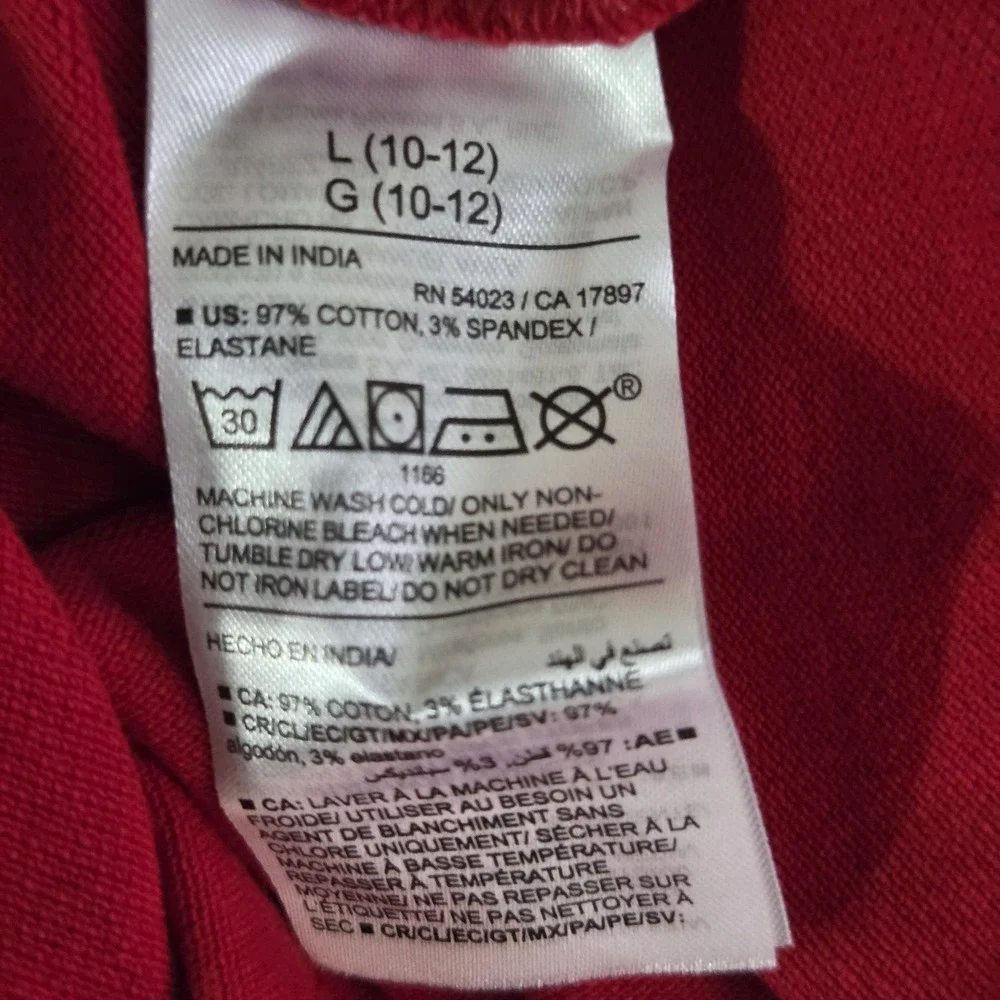 Old Navy Polo Shirt Kids 10-12 Red Tagless Stretch Short Sleeve Top Casual